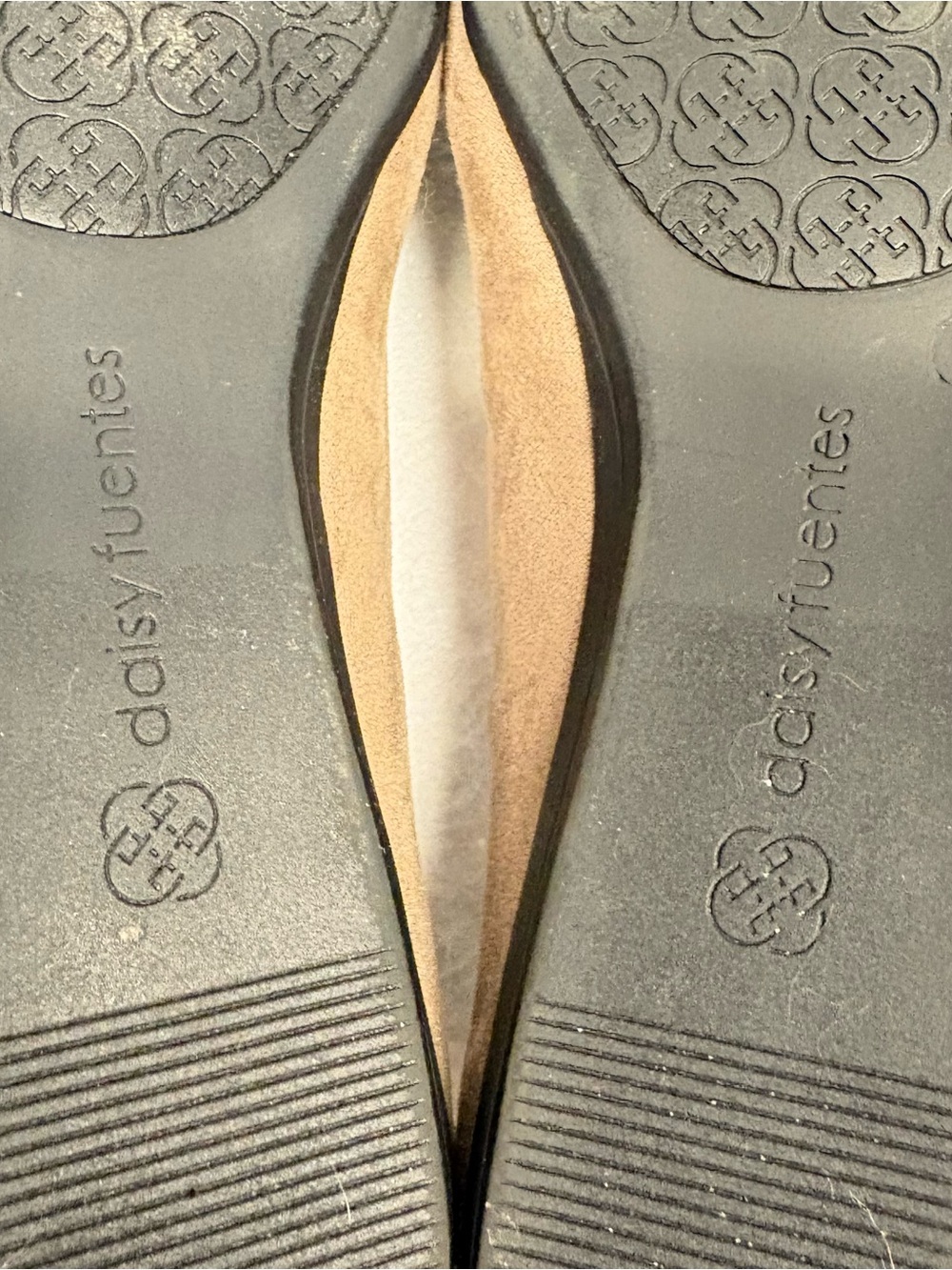 Daisy Fuentes Taupe Suede Flats with Silver Medallion - Picture 7 of 8